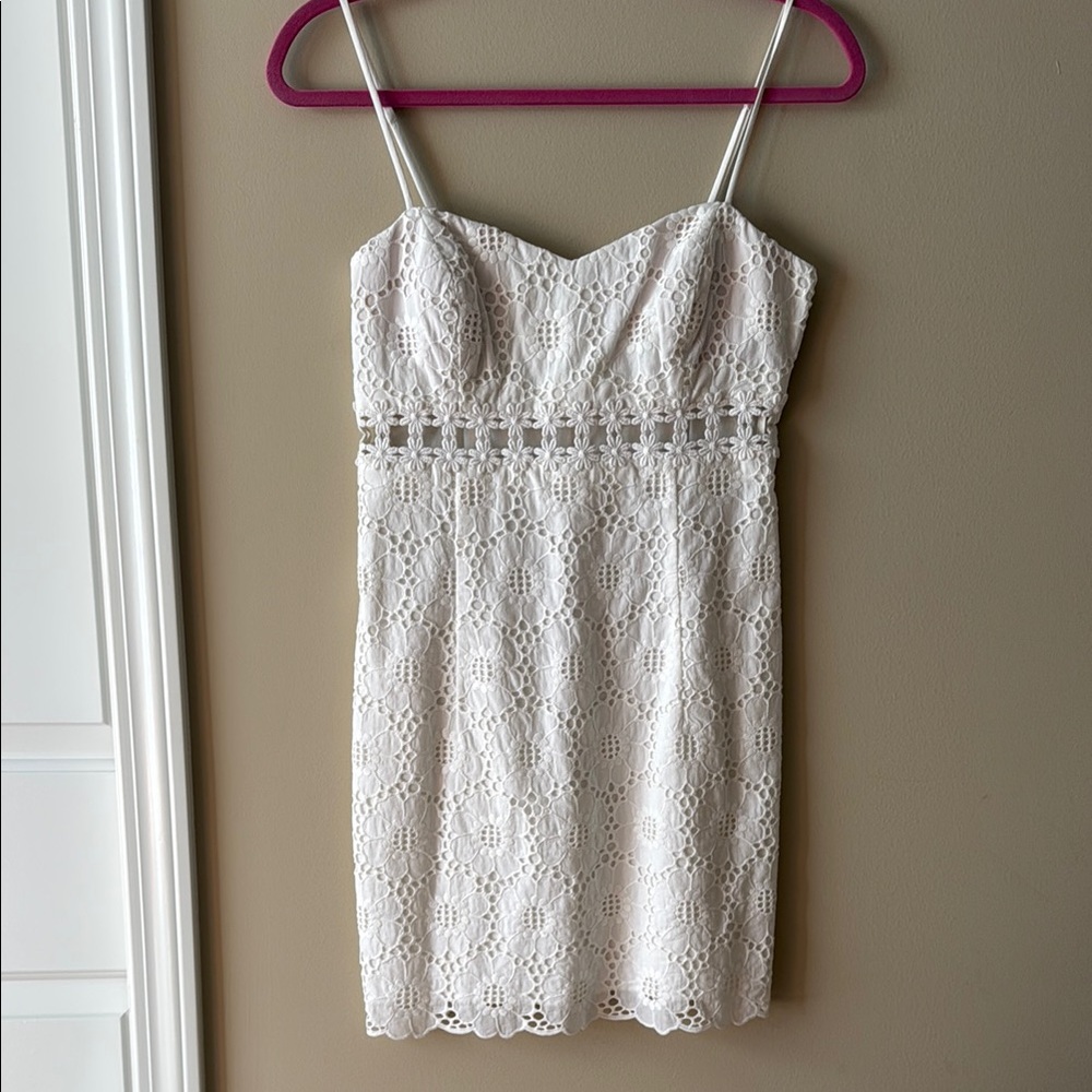 Lilly Pulitzer Cream Sheath Mini Dress Spaghetti Straps